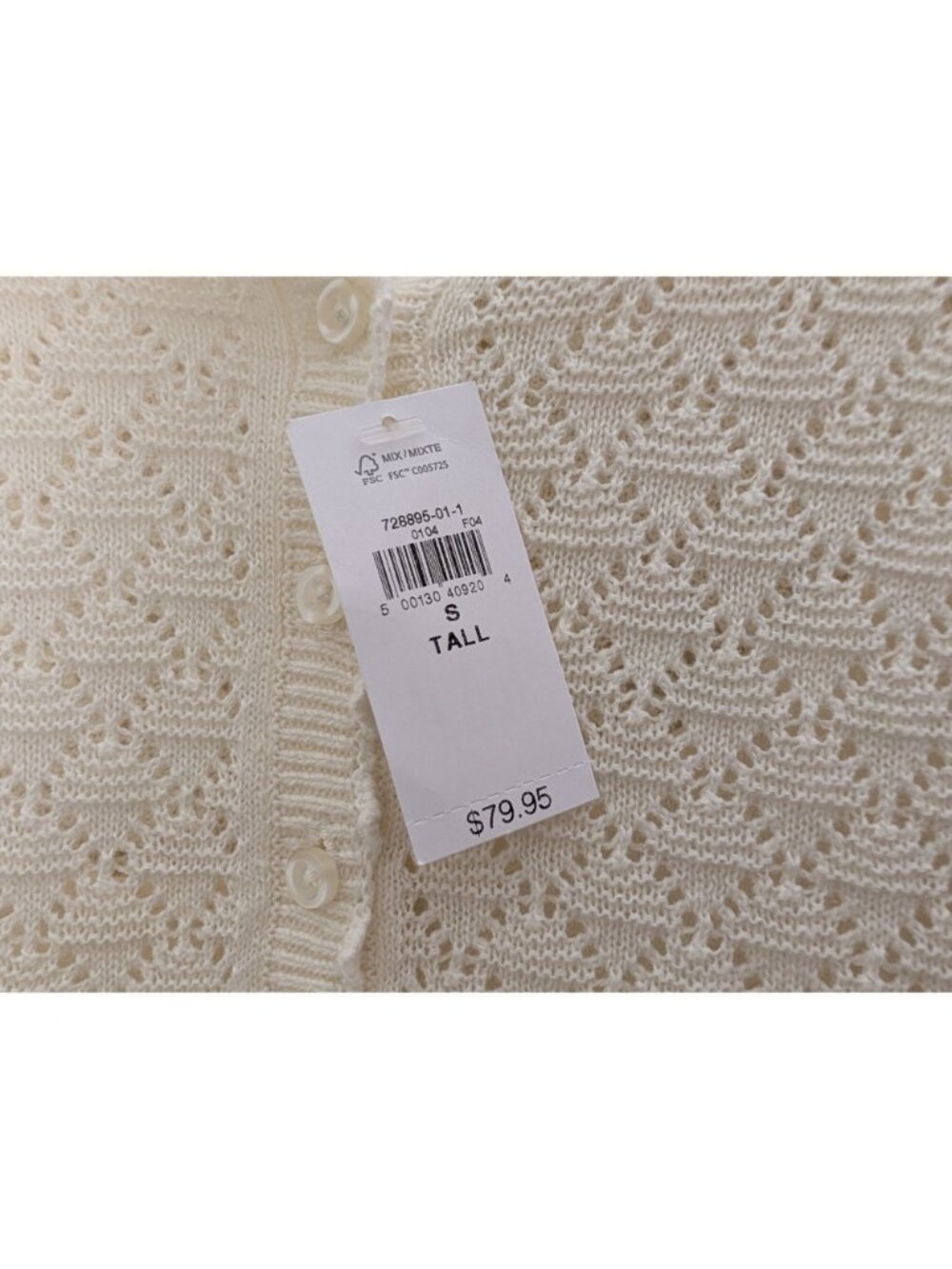 Gap Ivory Frost Pointelle Crochet Linen-Blend Mini Dress S Tall New - Picture 5 of 16